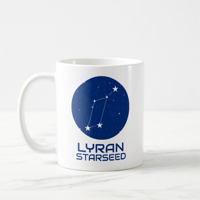 Lyran Stjärnfrö Mugg – Lyra Stjärnbild Design (Vänster)