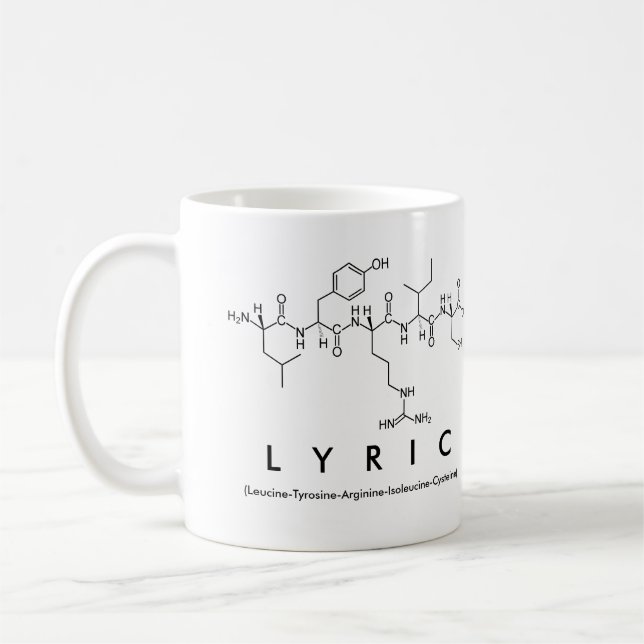 Lyric peptide namn mugg (Vänster)