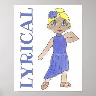 LYRICAL Lila Dance Costume Modern Dancer Teacher Poster