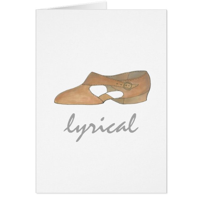 Lyrical Tan Modern Dance Teacher Shoe Skäl Gift Hälsningskort (Framsidan)