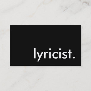 lyricist. visitkort
