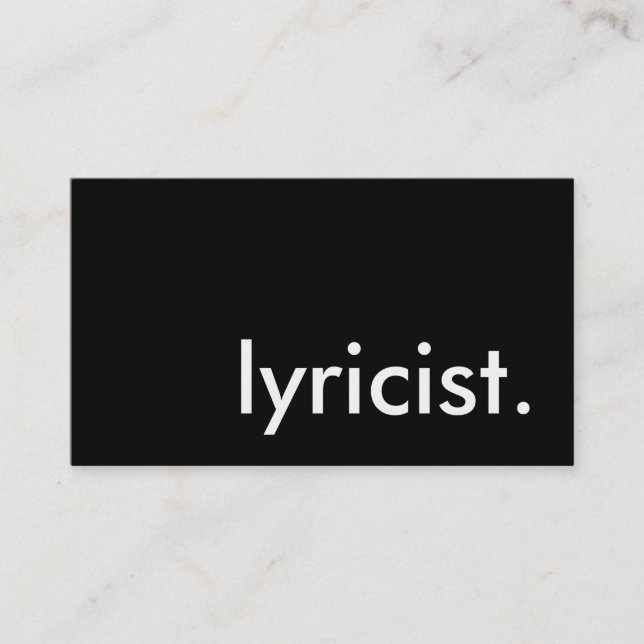lyricist. visitkort (Framsida)