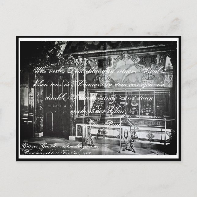 Lyrik Gedicht Juwelenzimmer Dresden Grünes Gewölbe Vykort (Framsida)