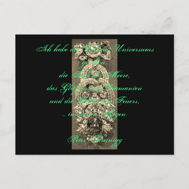 Lyrik Gedicht Liebe – Dresdner Grüner Diamant Vykort (Framsida)