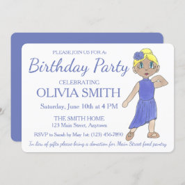 Lyrisk Modern Dancer Lila Dance Födelsedagsfest Inbjudningar