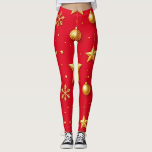 Lys, stjärniga jul leggings