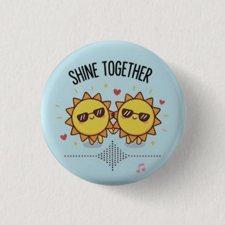 Lys tillsammans söta solglasögon Kawaii Pin Knapp
