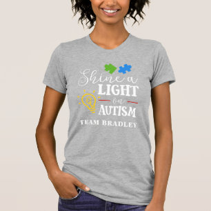 Lys upp autism matchande team t shirt