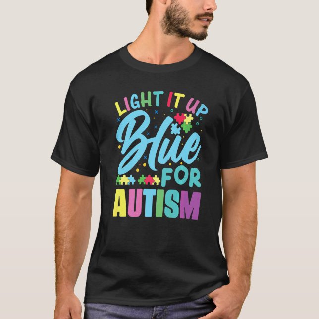 Lys Upp Det Blått För Autism T Shirt (Framsida)