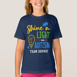 Lysa upp autism Personligt team T Shirt