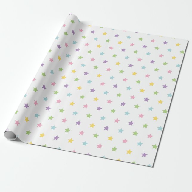 Lysa upp ditt utrymme med Pastell Stjärnmönster Presentpapper (Utrullad)
