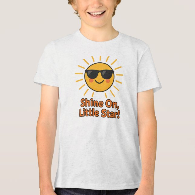 Lysa upp lilla stjärna Söt sol-design T Shirt (Framsida)