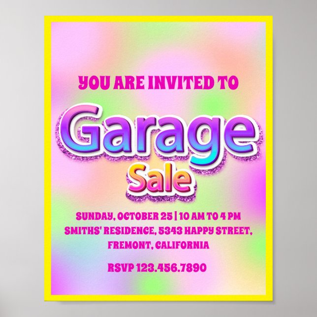 Lysa upp med det Rosa Garaget & Försäljning på går Poster (Framsidan)