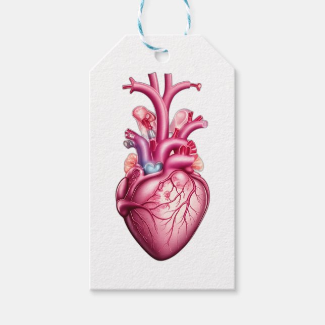 lysande anatomiskt hjärta  presentetikett (Framsidan)
