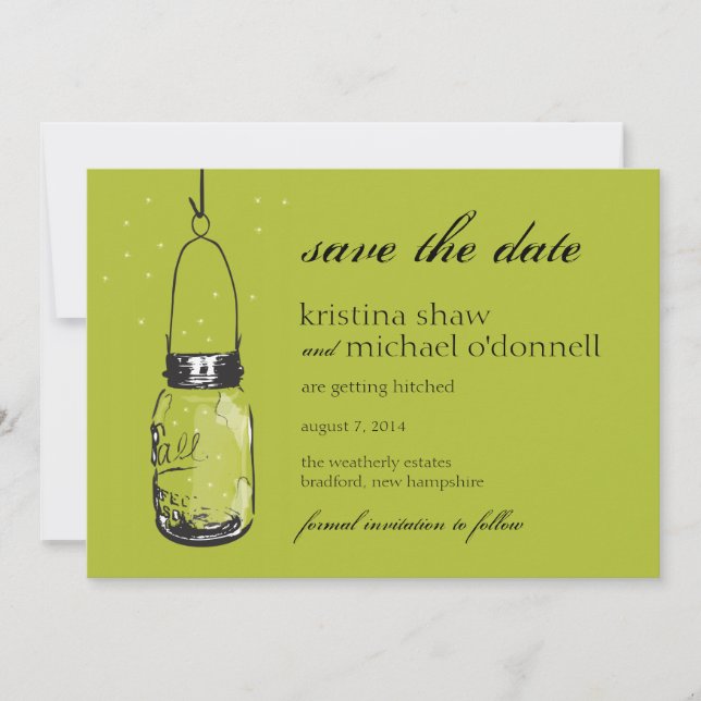 Lysande Eldflugor & Murkenkaft Save the Date Spara Datumet (Framsida)