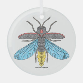 Lysande eldflugor (vita) - Glasornament Julgransdekoration