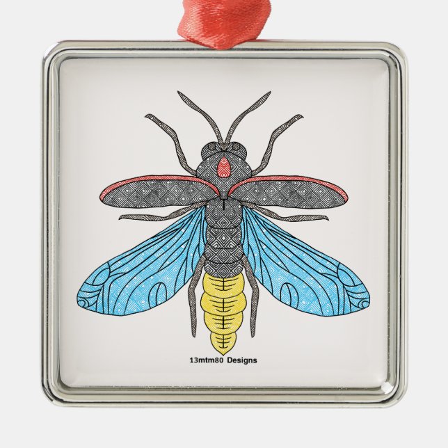Lysande eldflugor (vita) - Premium Ornament (Framsidan)
