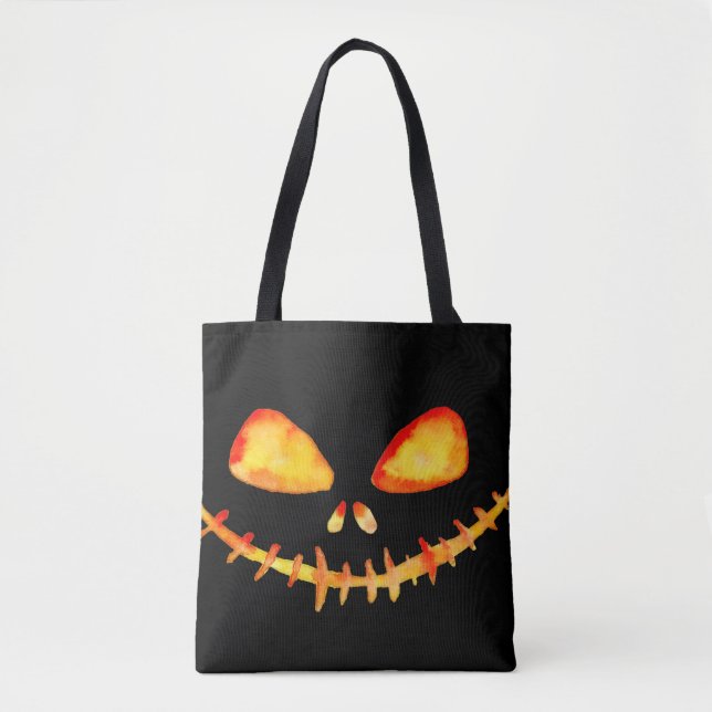 Lysande Jack O' Lantern Leende Tygkasse (Framsida)