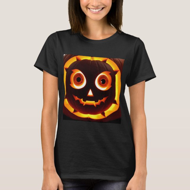 Lysande Jack-O'-Lantern Pumpor T Shirt (Framsida)