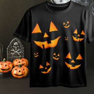 Lysande Jack-O-Lyktans Ansikte Halloween-design T Shirt
