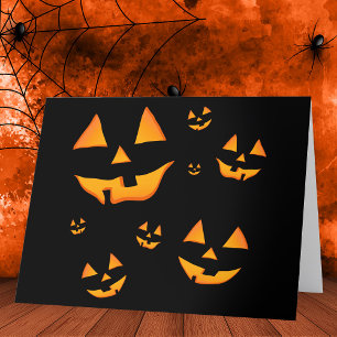 Lysande Jack-O-Lyktans Ansikte Halloween-design Tack Kort