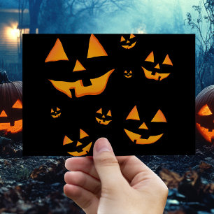 Lysande Jack-O-Lyktans Ansikte Halloween-design Vykort