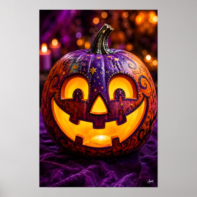 Lysande Lykta Spill Pumpa Poster (Framsidan)