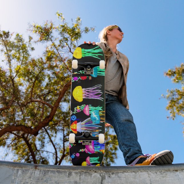 Lysande maneter  mini skateboard bräda 18,5 cm (Utomhus 1)