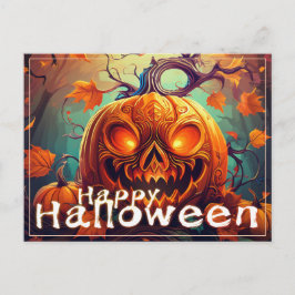 Lysande Ögon Jack-o-Lantern Halloween Konst Helg Vykort