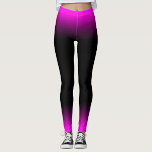Lysande Pinkish lilor och svart Ombre Leggings