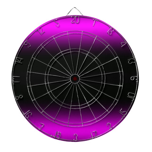 Lysande Pinkish lilor och svart Ombre Piltavla (Framsidan)