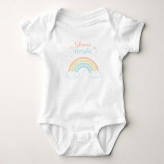 Lysande regnbåge babystrampers t shirt