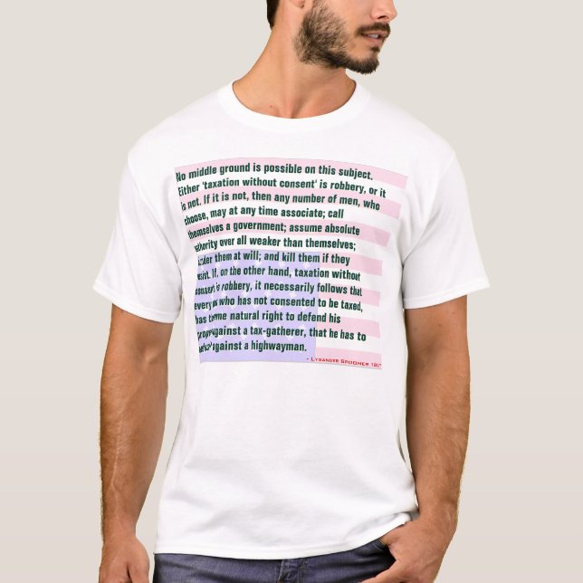 - Lysander Spooner citationstecken - 1867 T Shirt (Framsida)