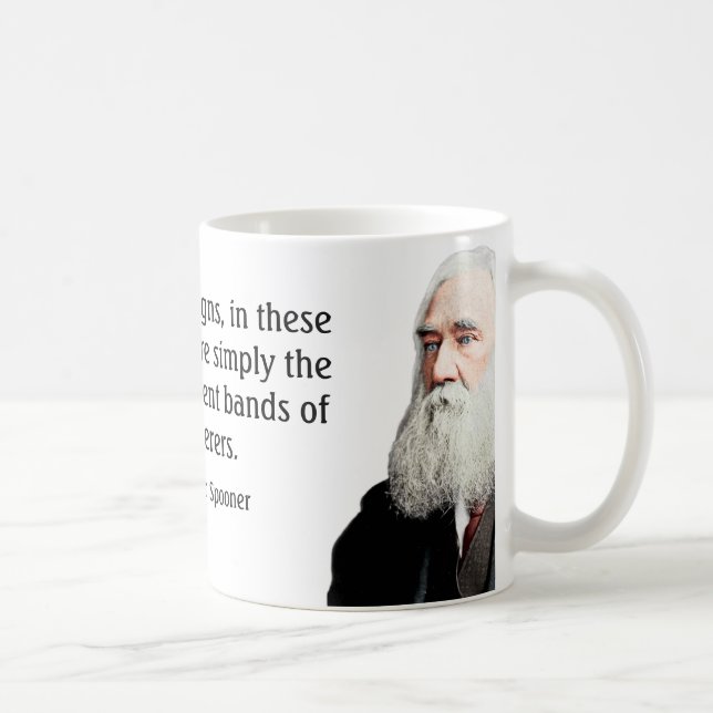 Lysander Spooner citationsteckenmugg Kaffemugg (Höger)