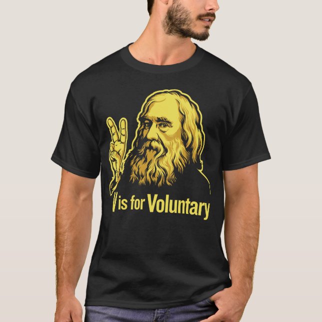 Lysander Spooner Voluntaryism T-tröja Tee Shirt (Framsida)