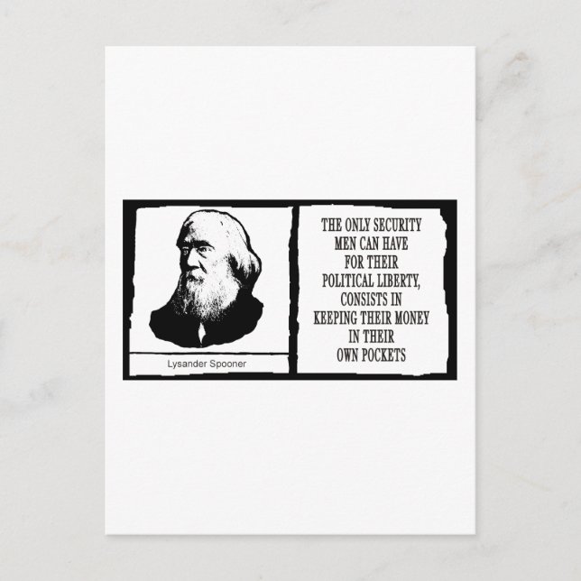Lysander Spooner Vykort (Framsida)