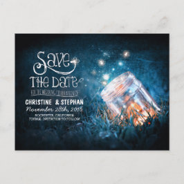 lyskolle glasburk rustik romantisk save the date meddelande vykort
