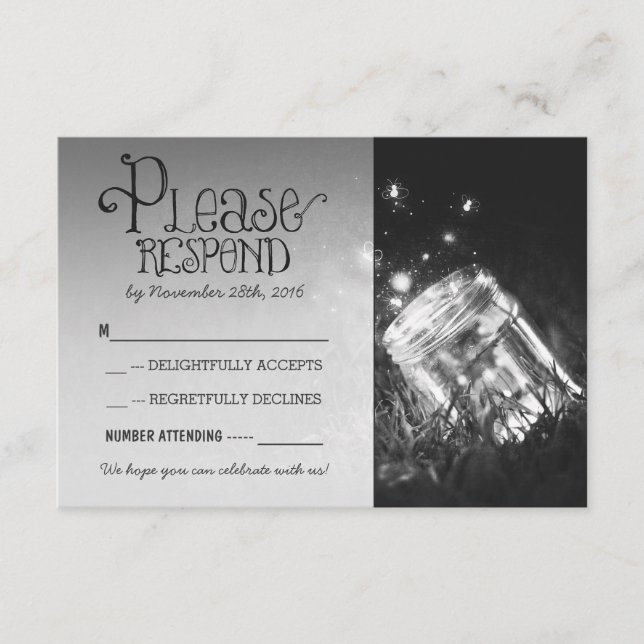 lysröding murarvas rustika trädgård bröllop svarar OSA kort (Framsida)