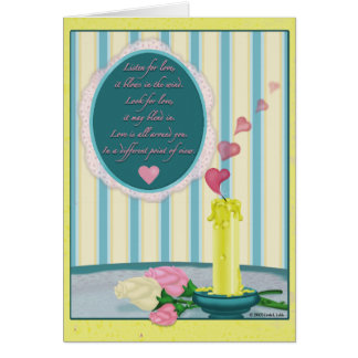 Lyssna för kärlek, det blåser i vinden hälsningskort
