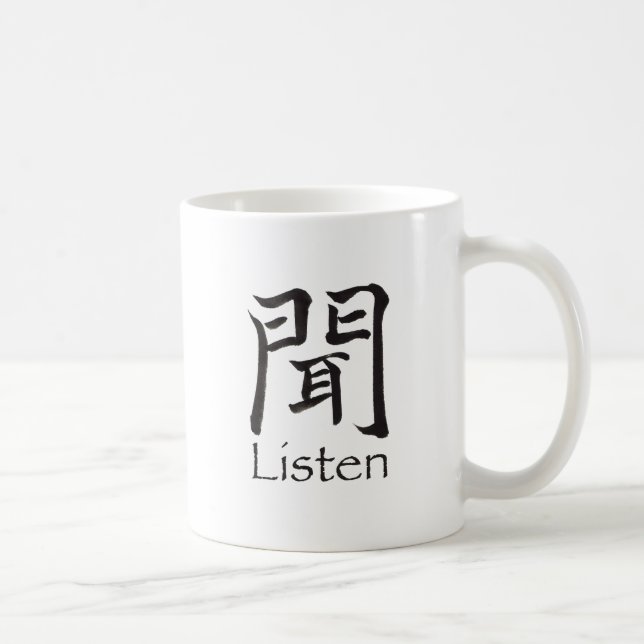 Lyssna Kanji Character Kaffemugg (Höger)