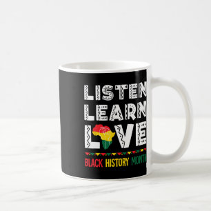 Lyssna Lär Leta Svarta Historia Stolta Amerikaner Kaffemugg
