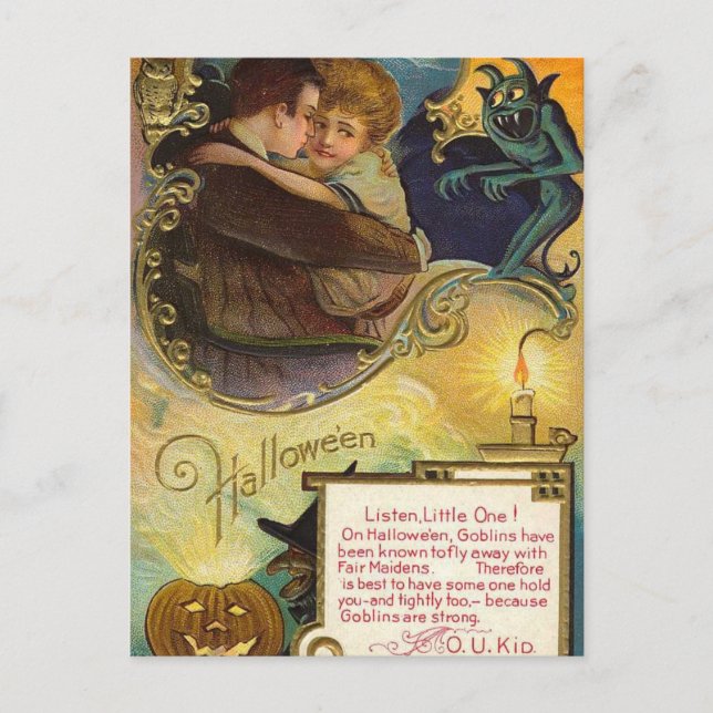 Lyssna lilla en på Halloween Vykort (Framsida)