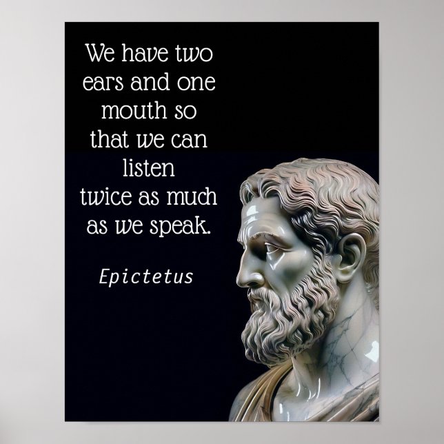LYSSNA MER TALA MINDRE _Epictetus (Matte) Poster (Framsidan)