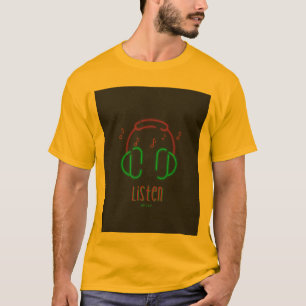 Lyssna Musik Neon Hörlurar T-Shirt