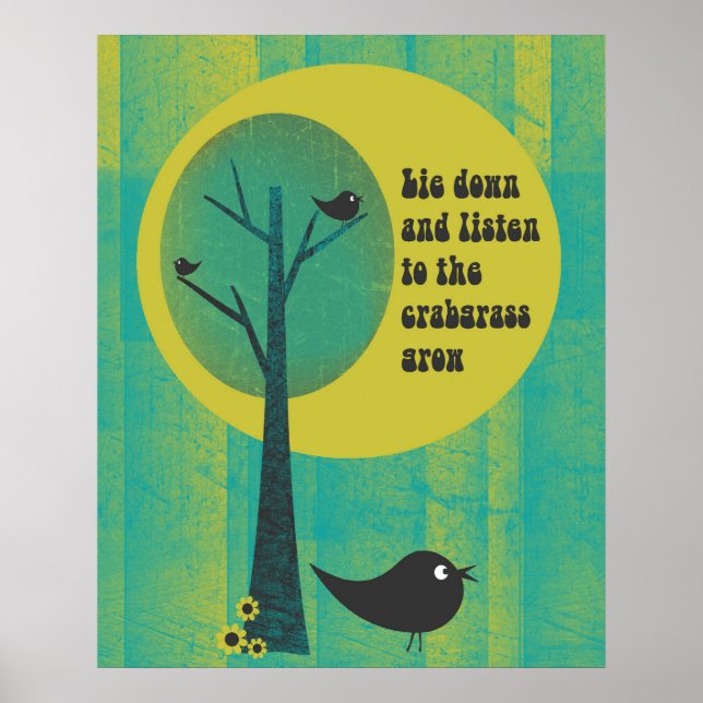 Lyssna på Crabgräs Retro-Poster Poster (Framsidan)