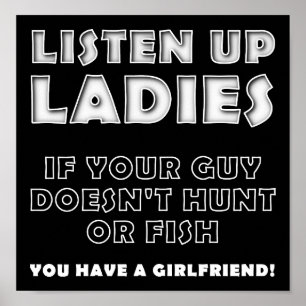 Lyssna på Dam Funny Hunting Poster blk