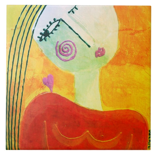 Lyssna på din hjärtekonst Abstrakt Kakelplatta (Framsidan)