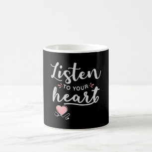 Lyssna på din hjärtstetoskop kaffemugg