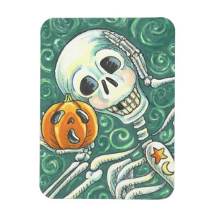 LYSSNA PÅ DIN PUMPKIN, HALLOWEEN SKELLY MAGNET