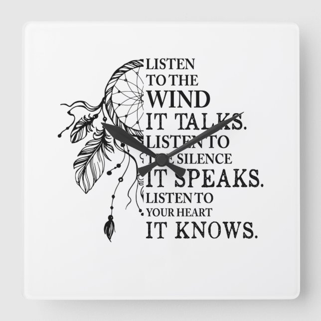 Lyssna på ditt hjärta. Den känner inhemska amerika Fyrkantig Klocka (Framsida)